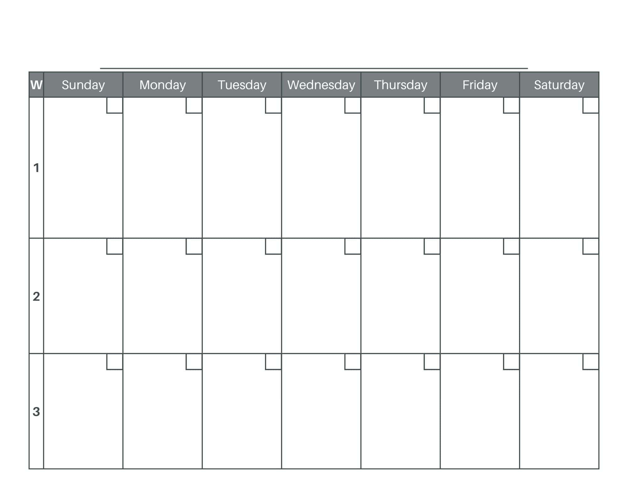Free 3 Week Calendar Printable Blank U0026 Template