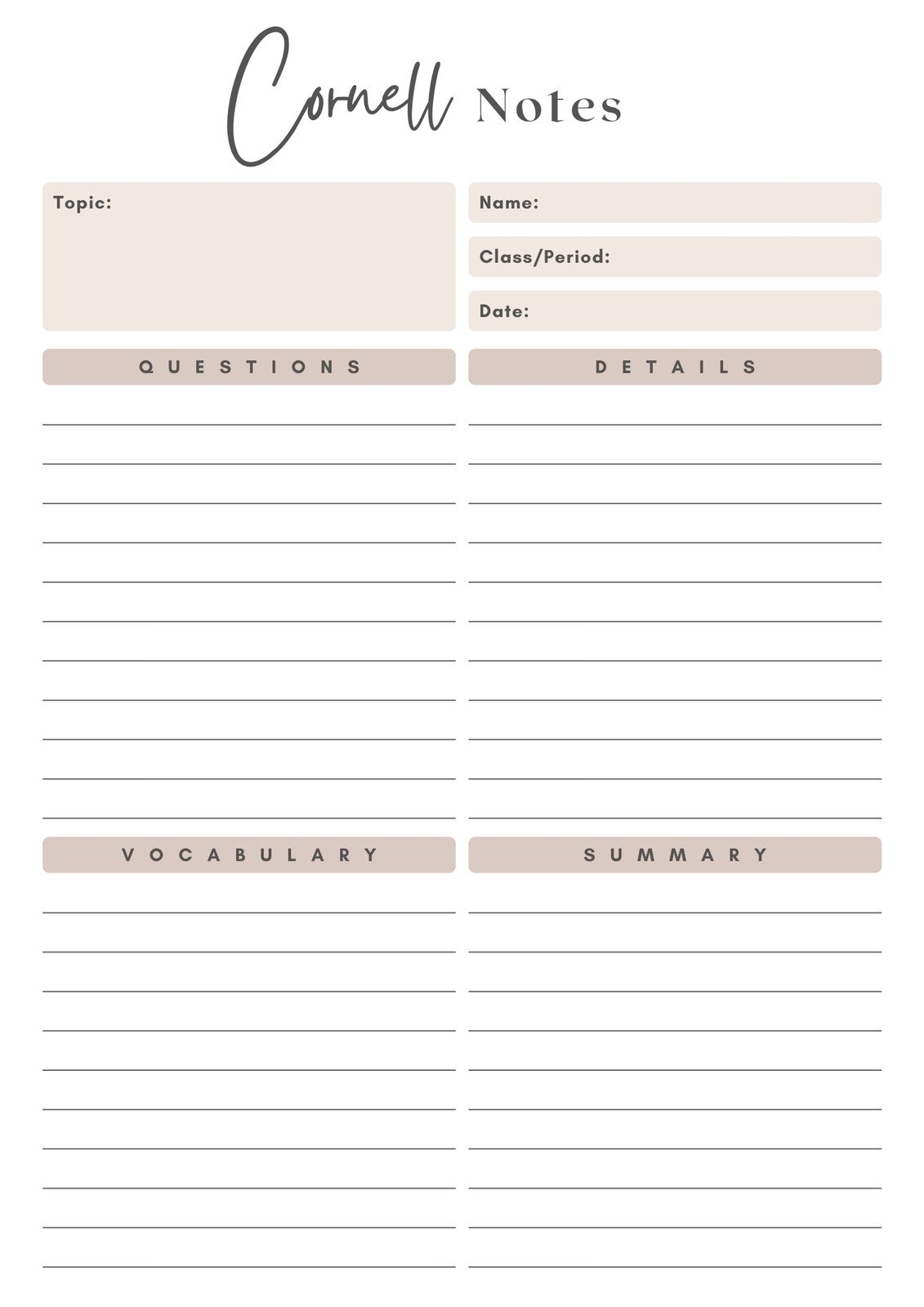 Free And Customizable Notes Templates