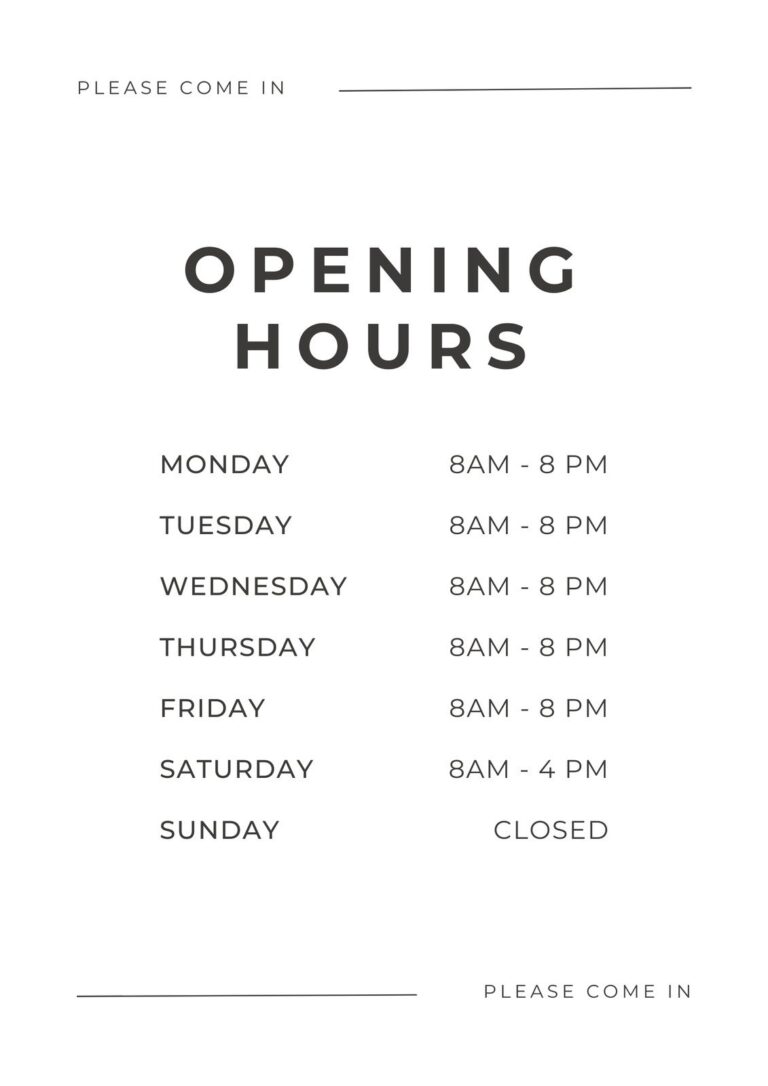 Free And Customizable Opening Hour Templates Canva