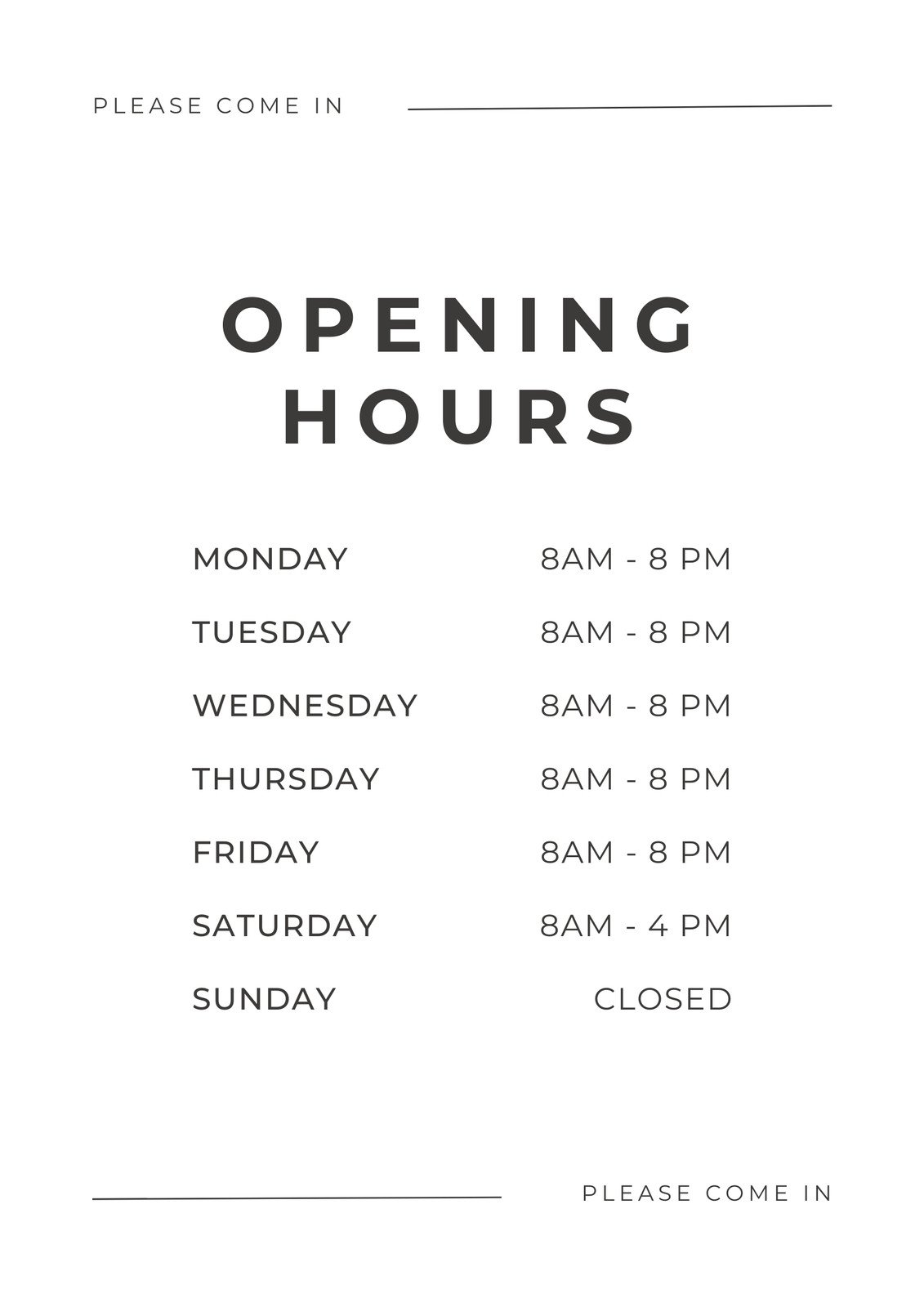 Free And Customizable Opening Hour Templates Canva