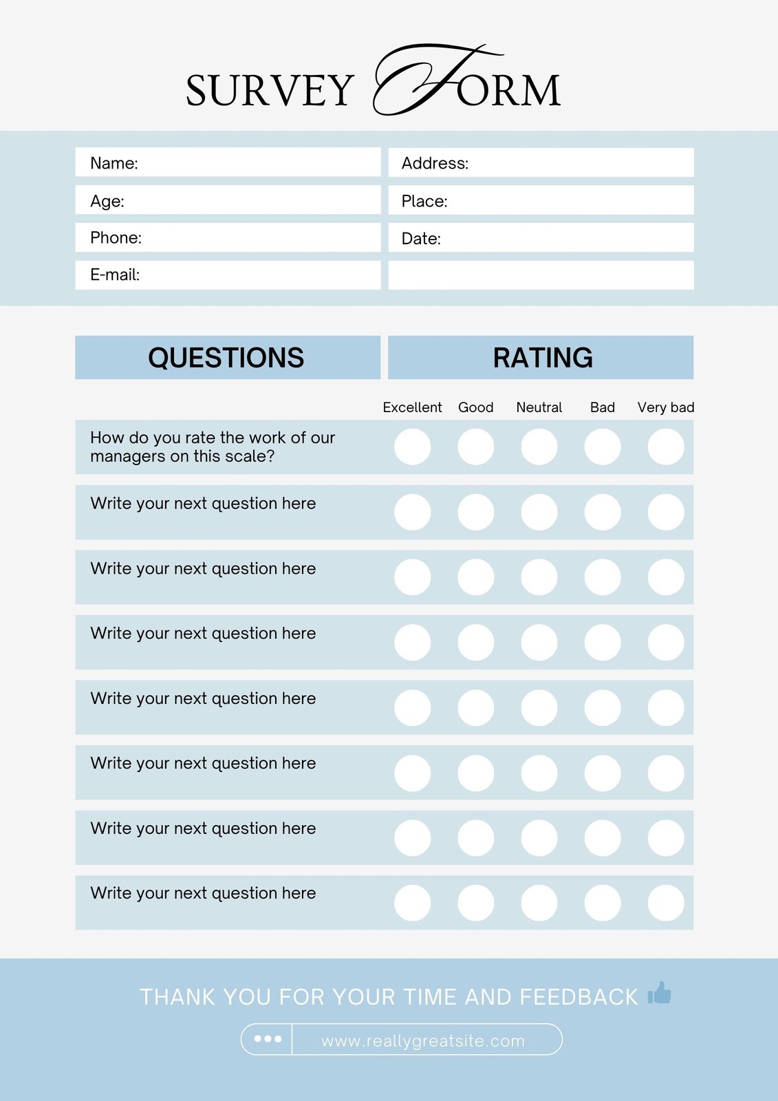 Free And Customizable Survey Templates