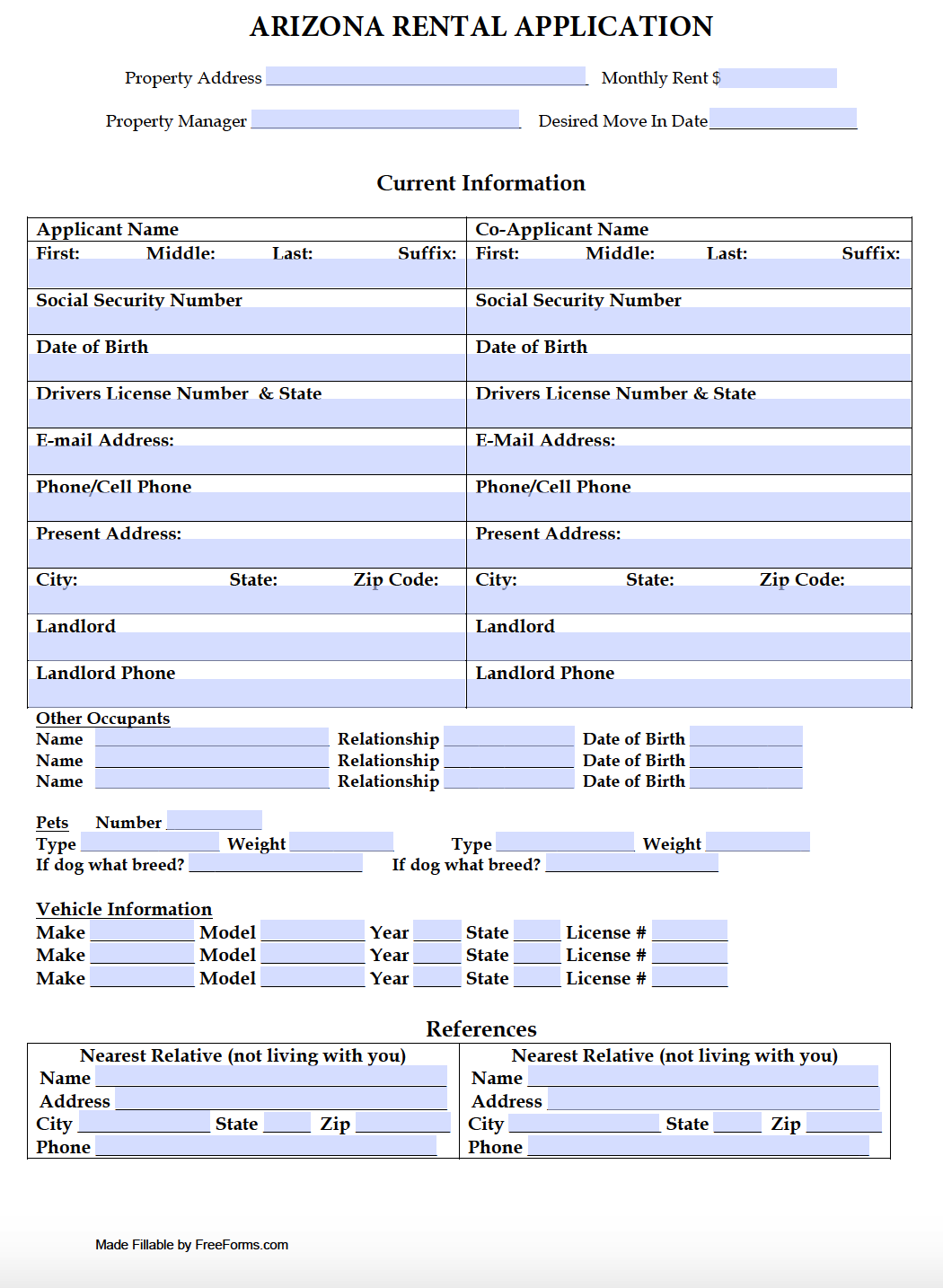 Free Printable Rental Application Template Free Printable Rental Application Template