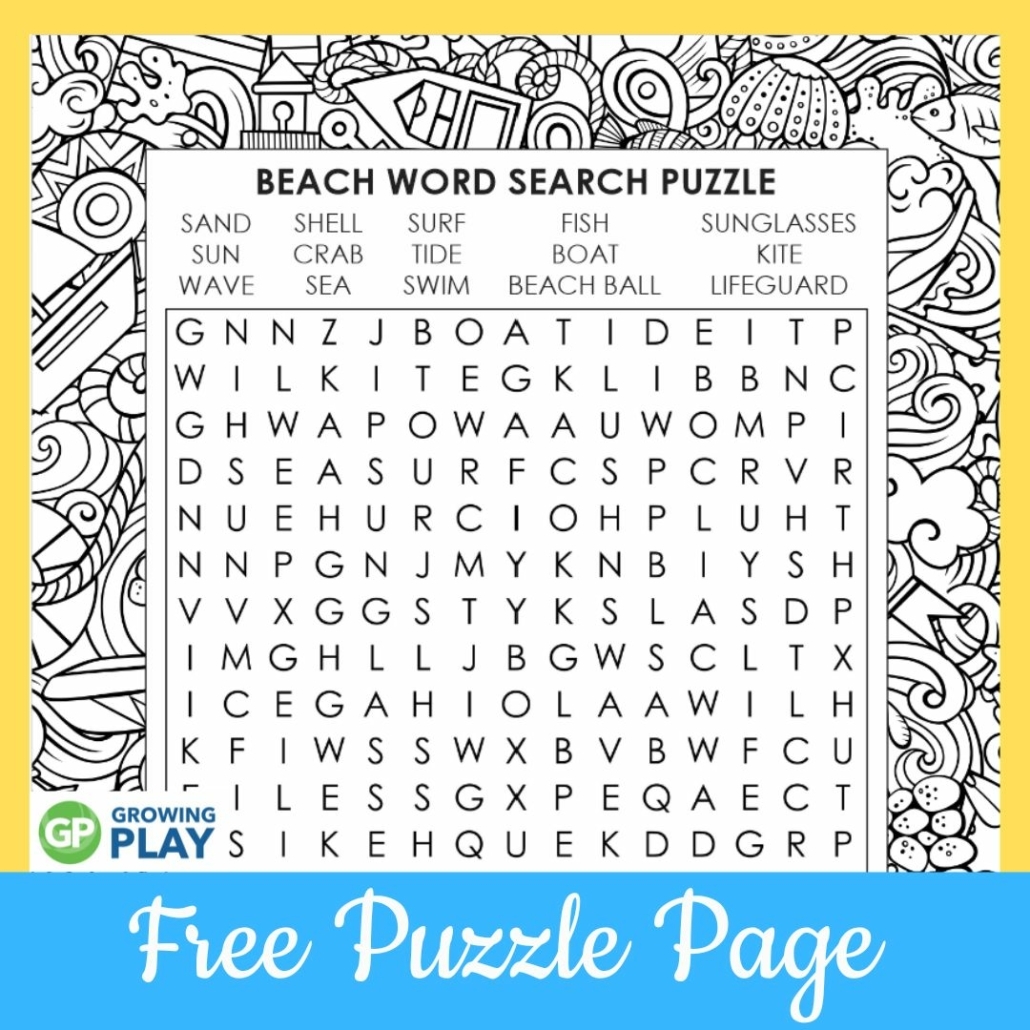 Free Beach Word Search Printable Growing Play Free Beach Word Search Printable Growing Play