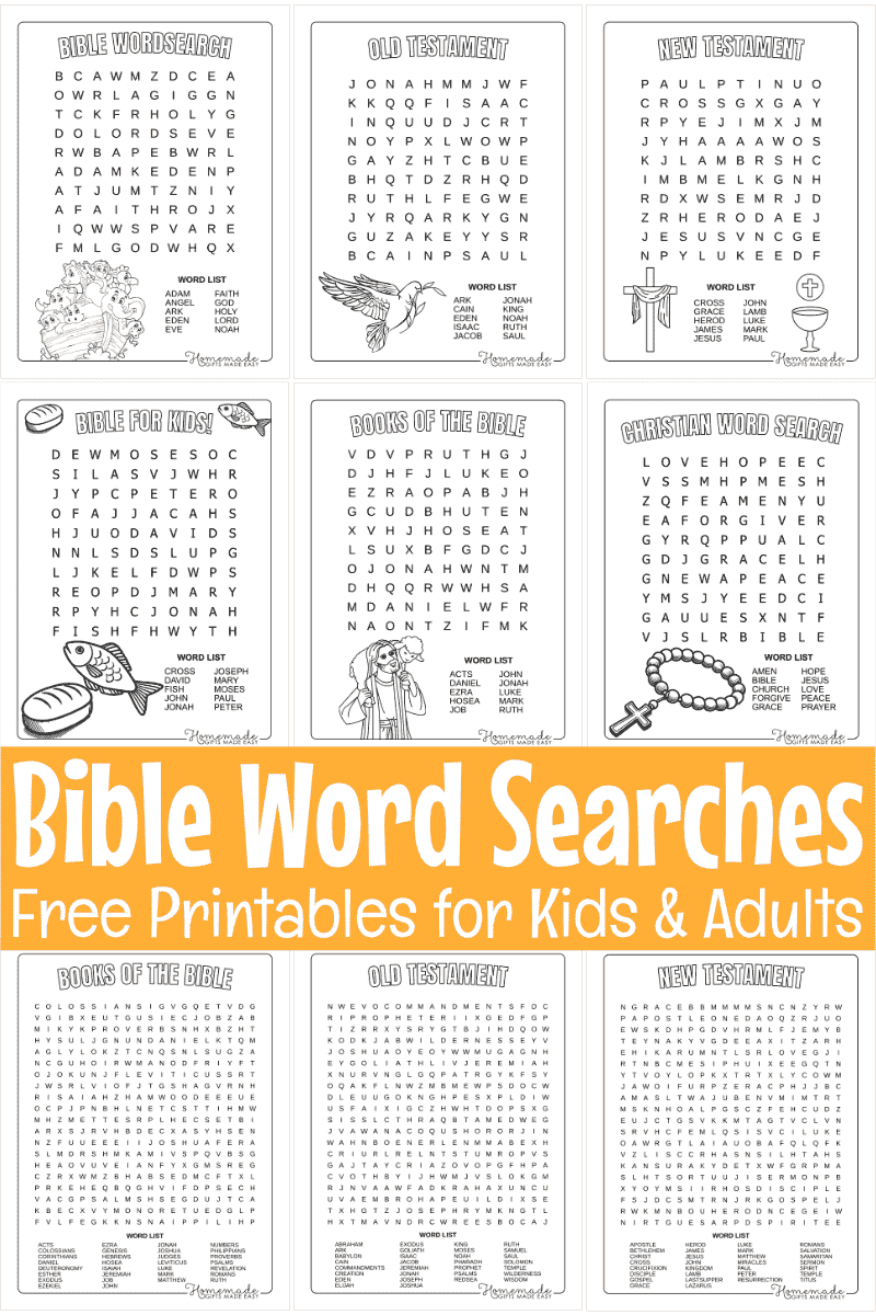 Free Printable Bible Word Search Puzzles