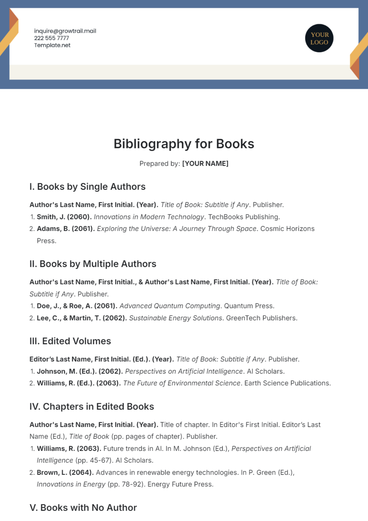 Free Bibliography Templates To Edit Online U0026 Print