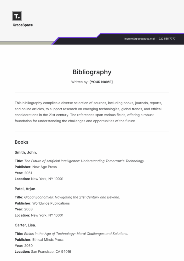 Free Bibliography Templates To Edit Online U0026 Print