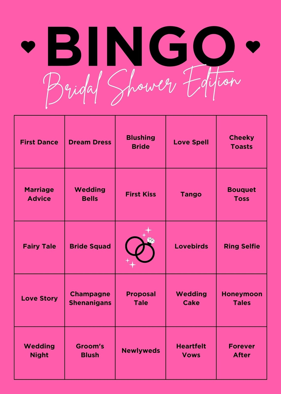 Blank Bingo Card Template Free Printable