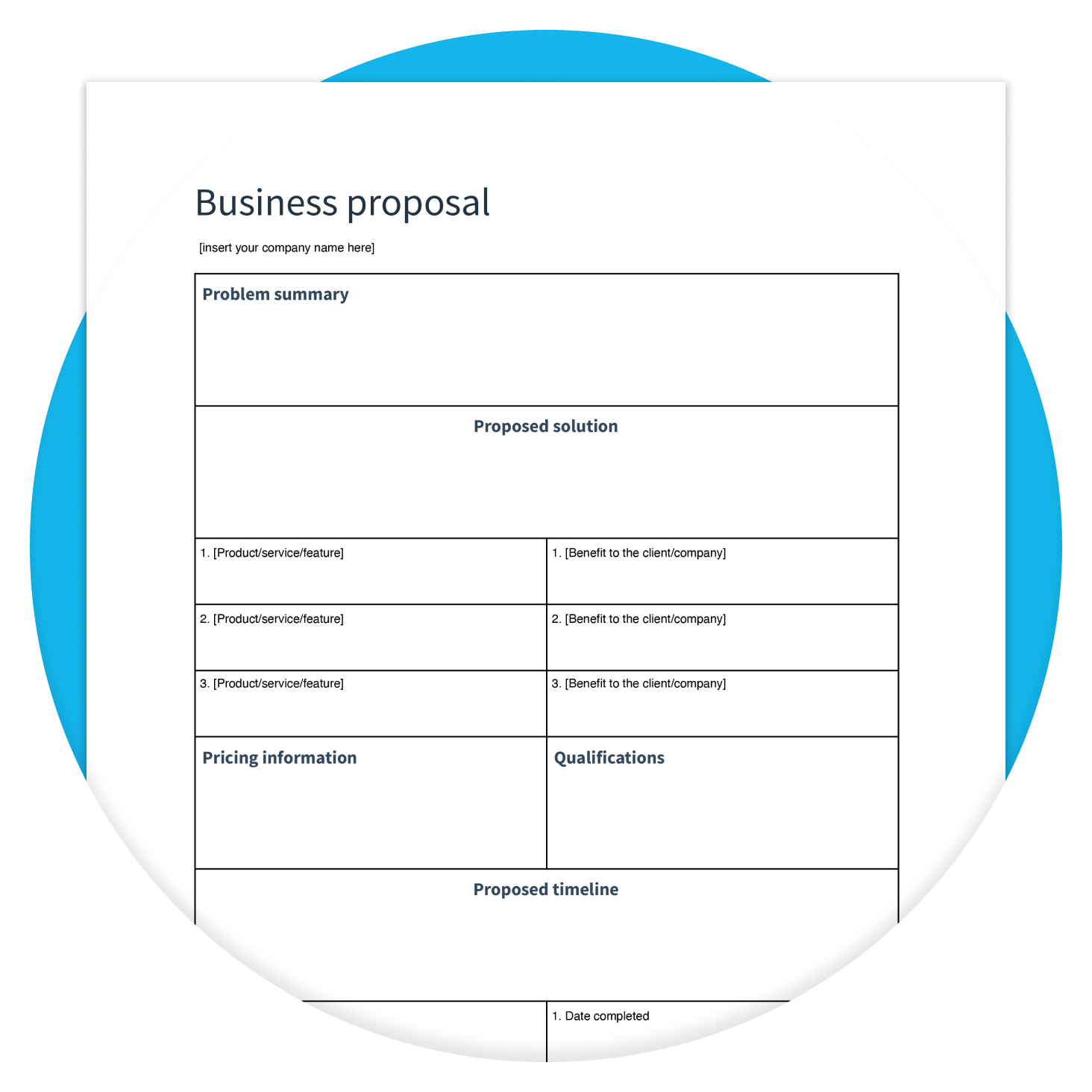 Printable Proposal Templates Free