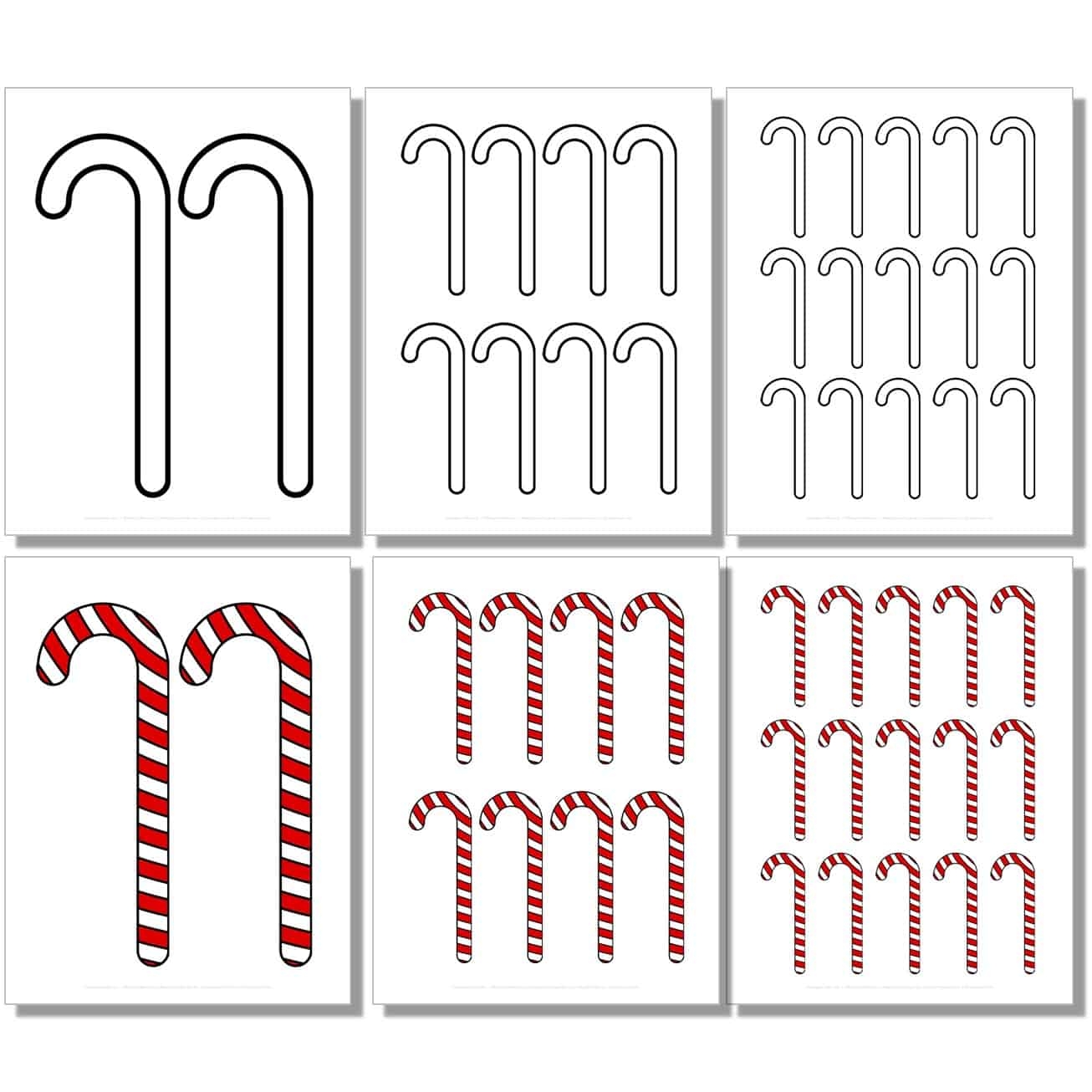 Free Candy Cane Templates Outlines Silhouettes TOP Printables 
