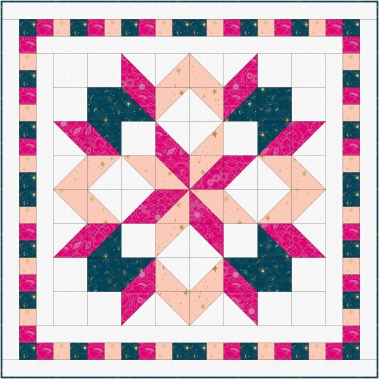 Free Carpenter Star Quilt Pattern With A Darling Border