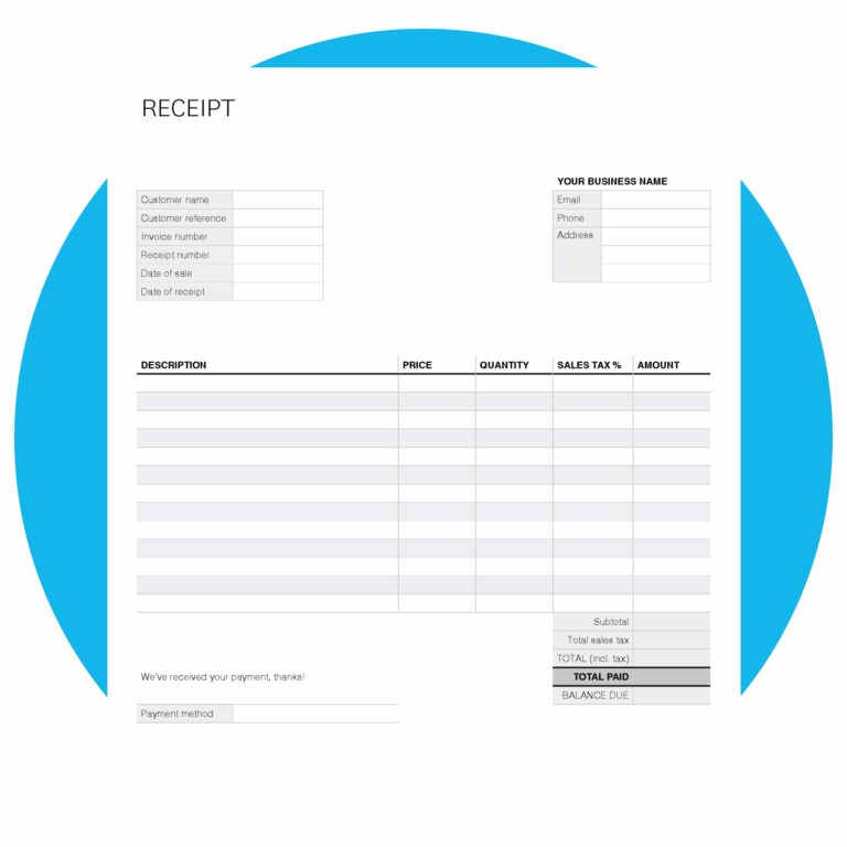 Free Cash Receipt Template Xero CA