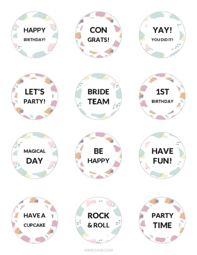 Free Cupcake Topper Printables Gift Tags Wrappers Etc Kim Schob