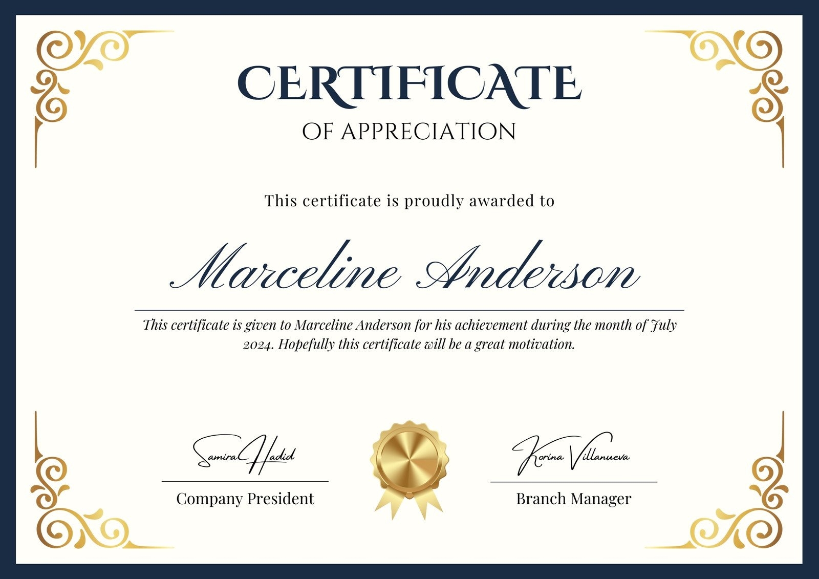 Free Printable Blank Certificate Of Achievement