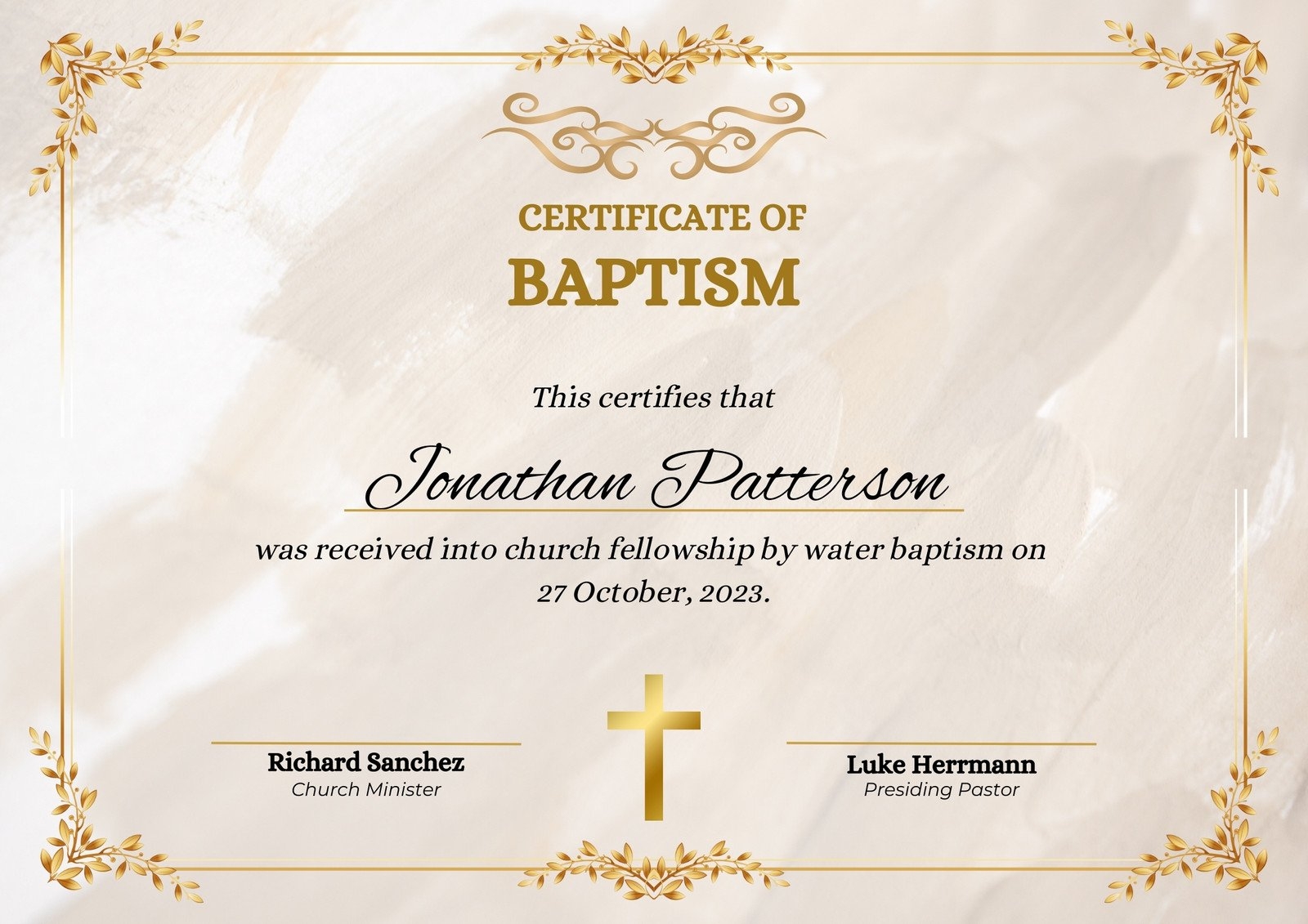 Free Custom Printable Baptismal Certificate Templates Canva