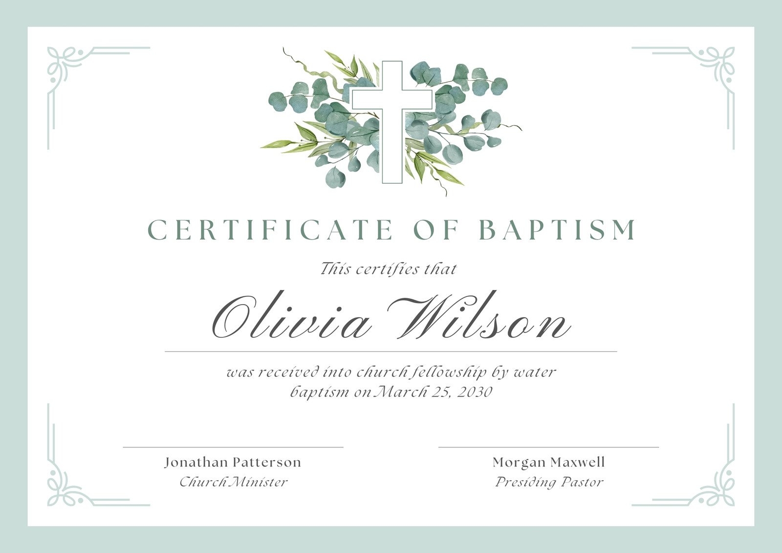 Free Printable Baptism Certificate Template