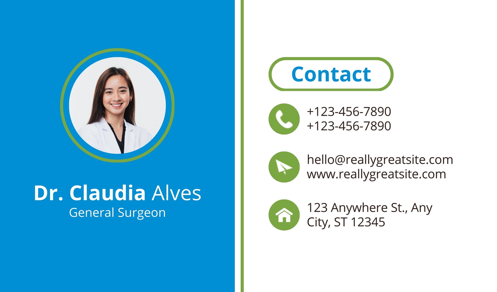 Free Medical Business Card Templates Printable