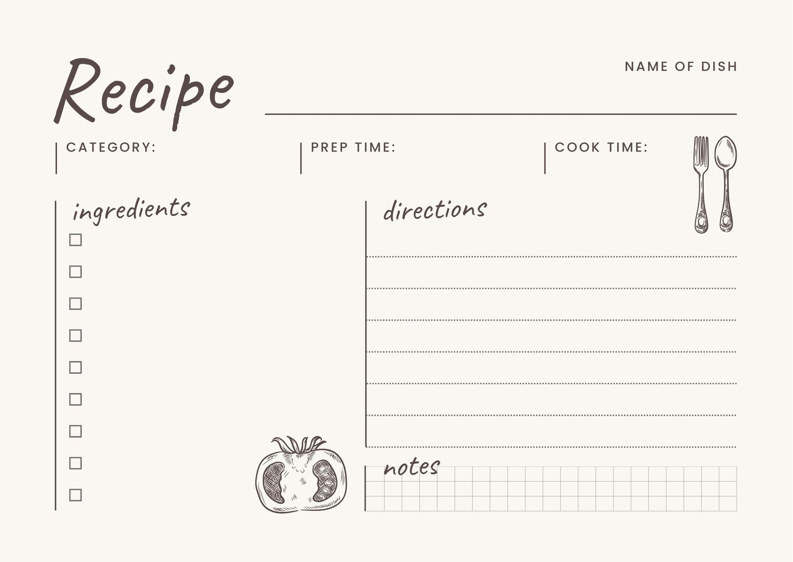 Free Editable Printable Recipe Templates