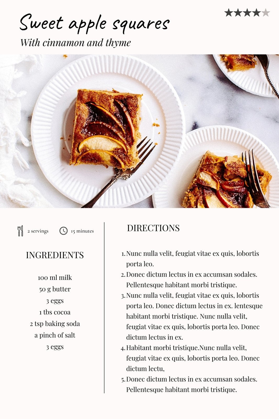 Free Printable Food Card Template