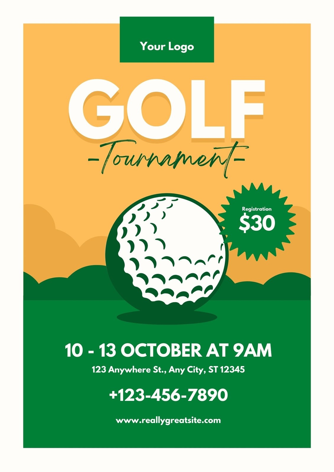 Free Customizable Golf Tournament Flyer Templates Canva
