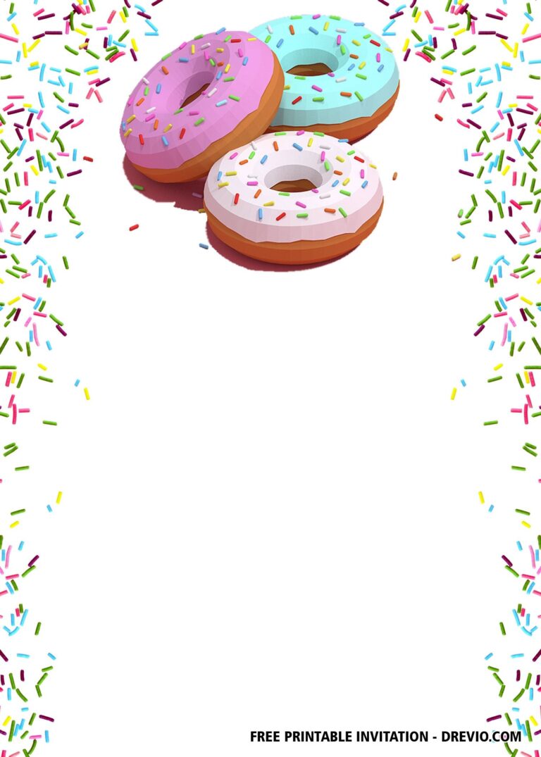 FREE Editable Donuts Party Invitation Templates Download Worksheets Library