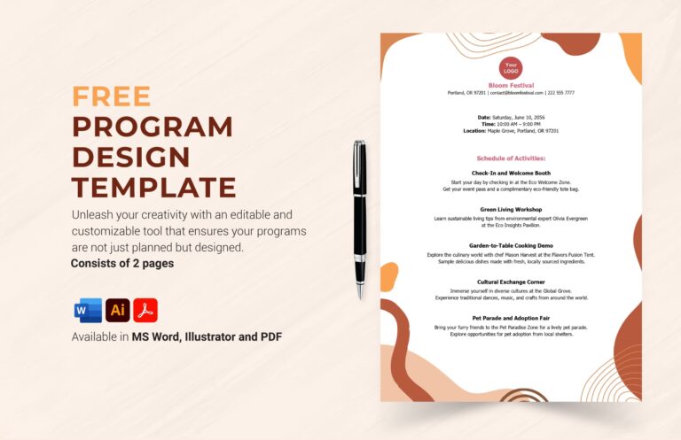 Free Editable Program Templates In Word To Download