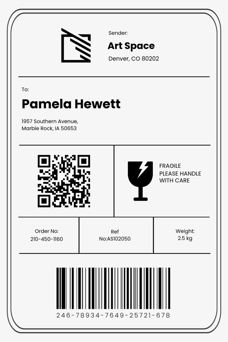 Free Fake Shipping Label Template To Edit Online