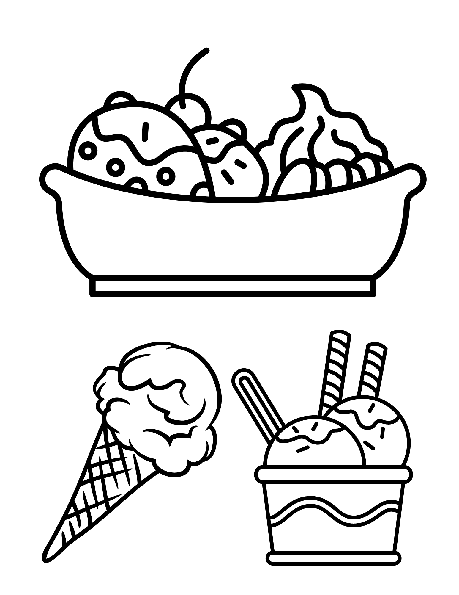 Ice Cream Color Pages Printable Free