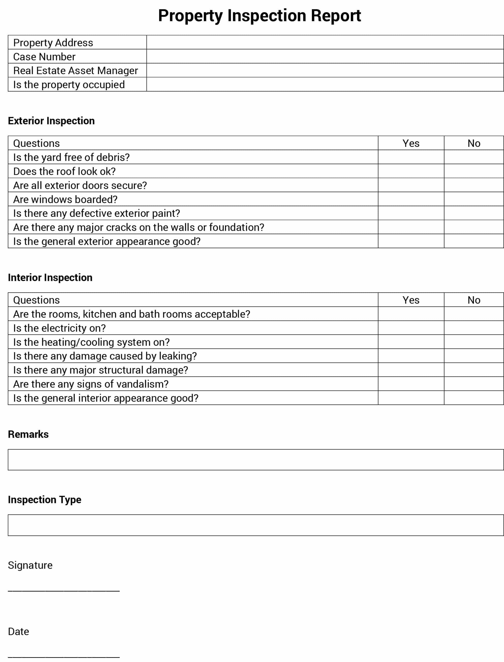 Free Inspection Report Templates Download Print In PDF Office GDocs 