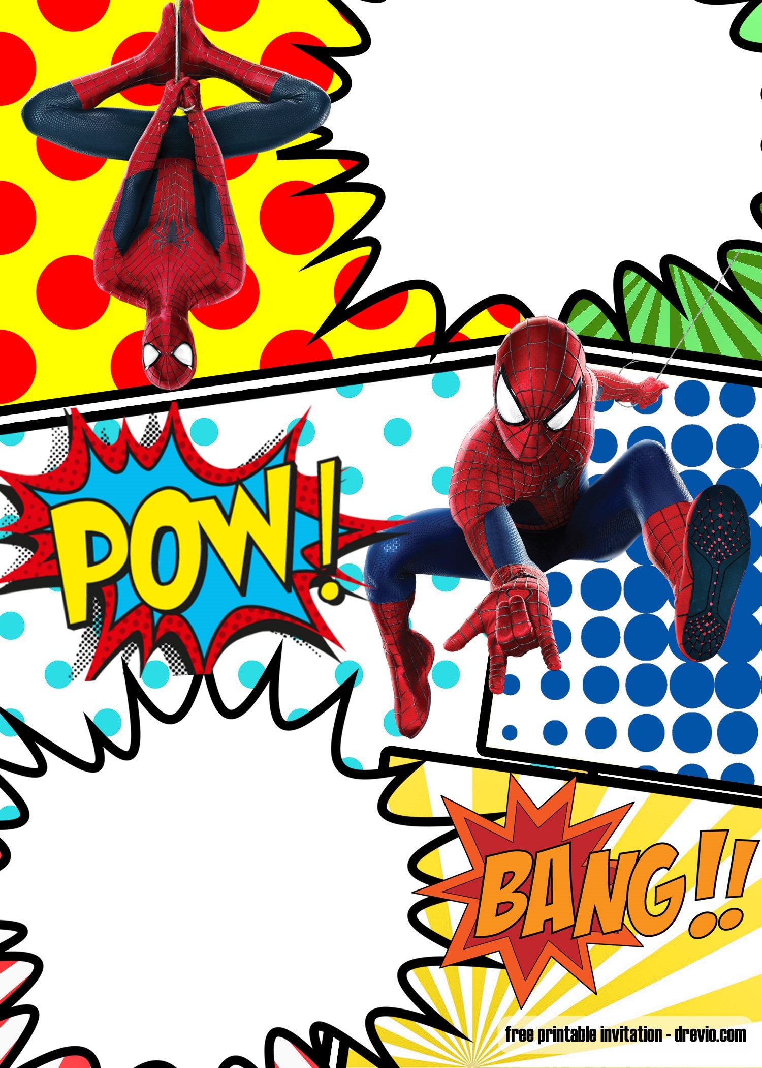 Free Printable Spiderman Birthday Invitation Templates