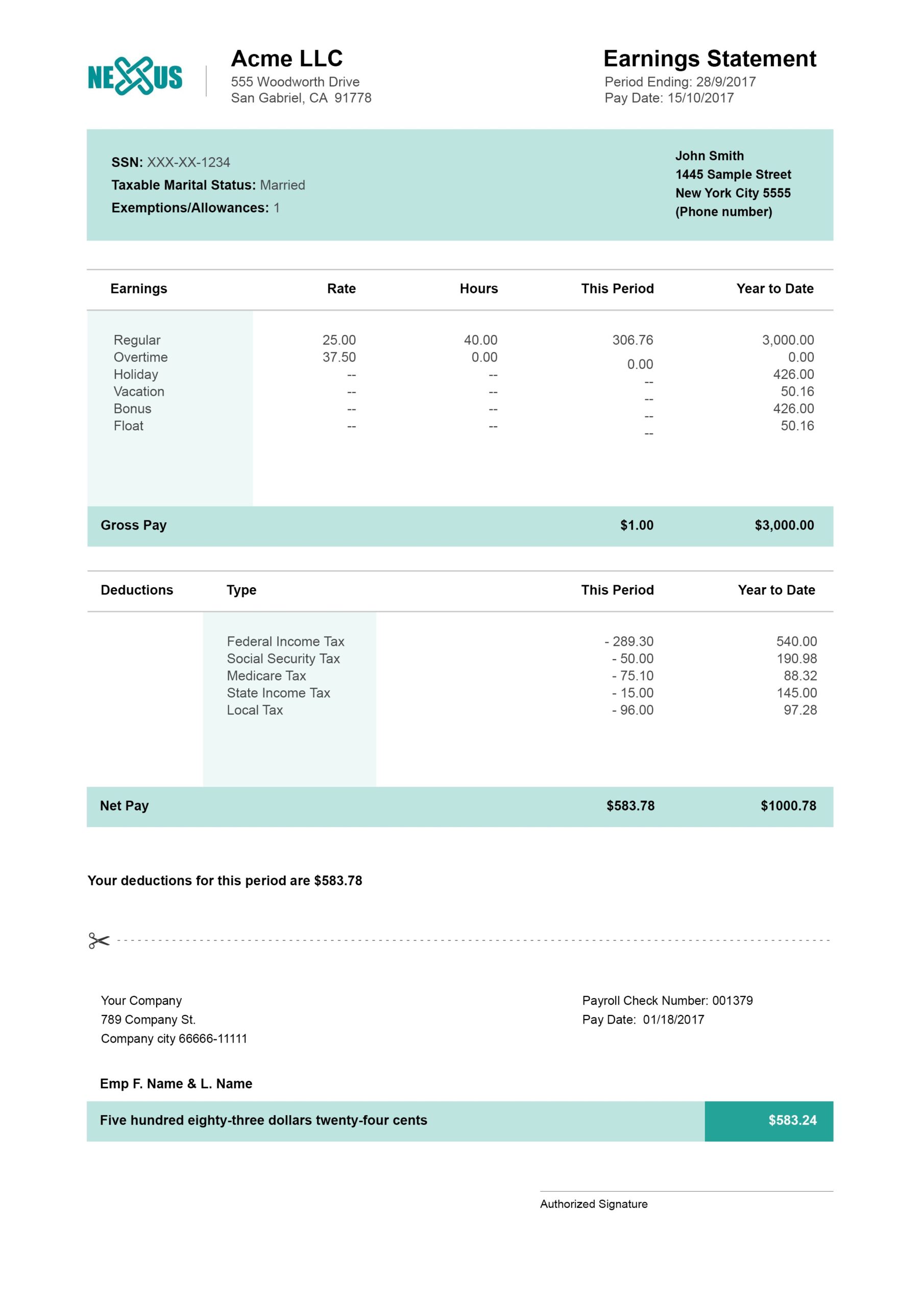 Free Paystub Templates Download PDF Now PayStubs