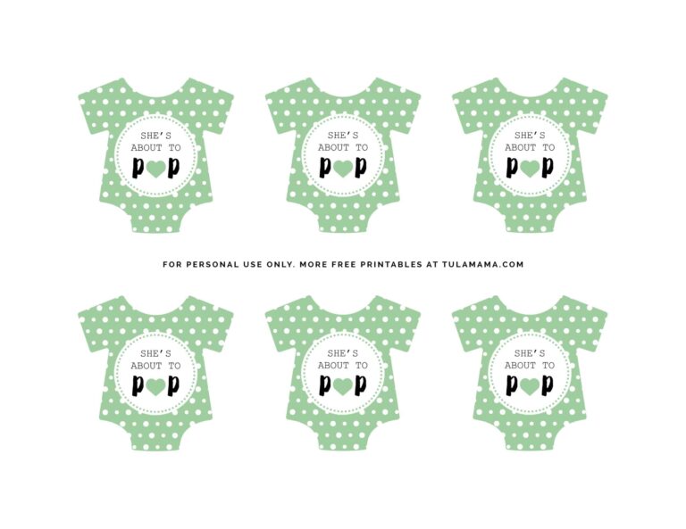 Free Printable Baby Onesie Template For Baby Shower Decorations