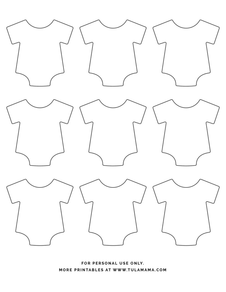 Free Printable Baby Onesie Template For Baby Shower Decorations Tulamama