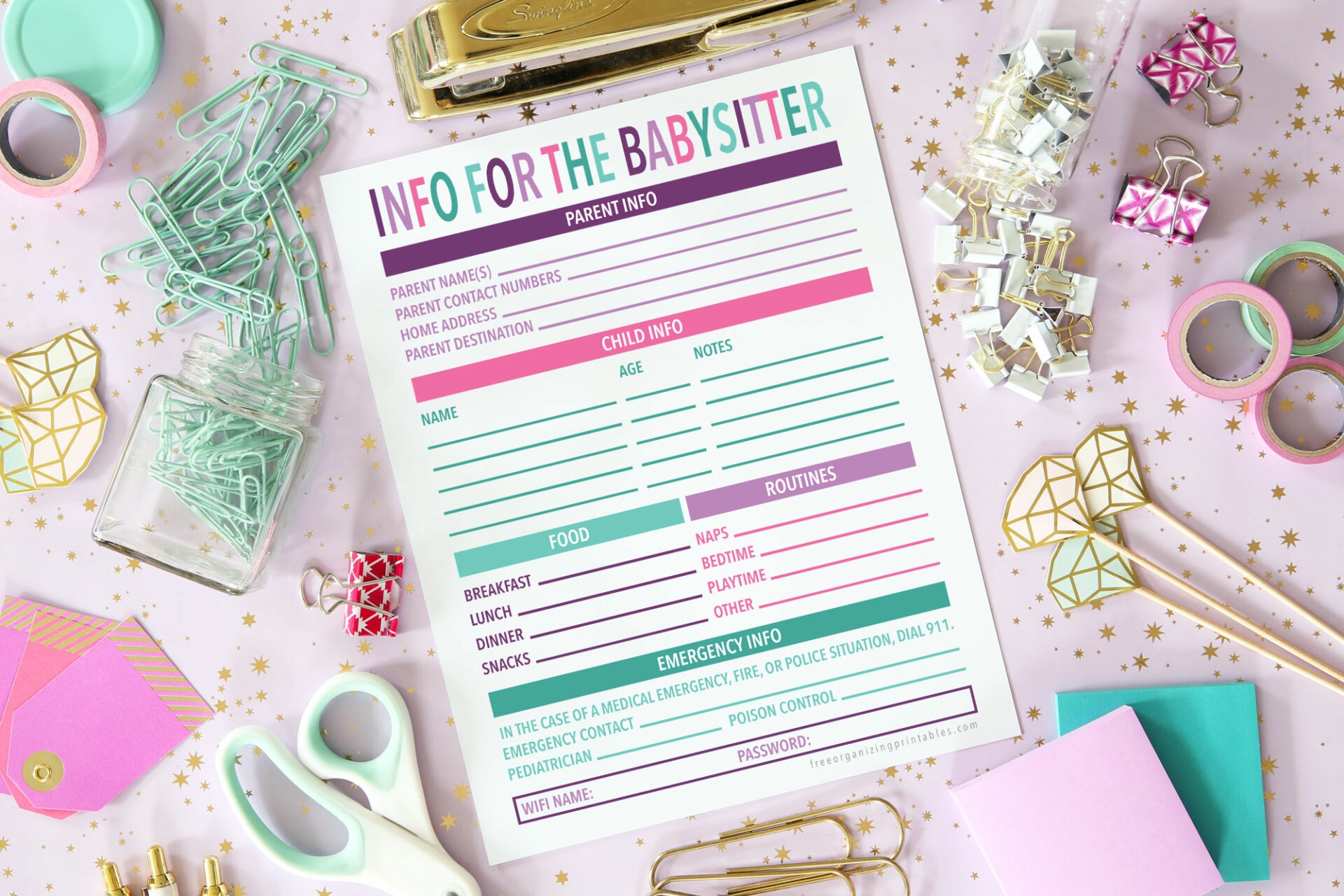 Free Baby Sitter Printable Templates