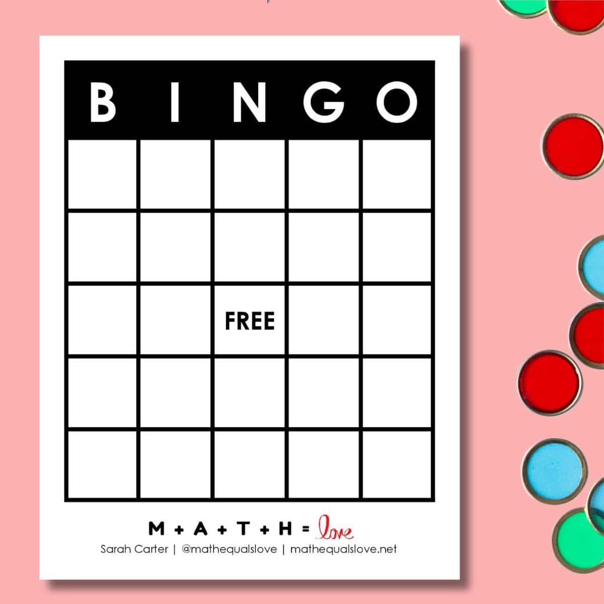 Blank Free Printable Bingo Template