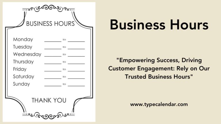 Free Printable Business Hours Templates PDF Word Excel