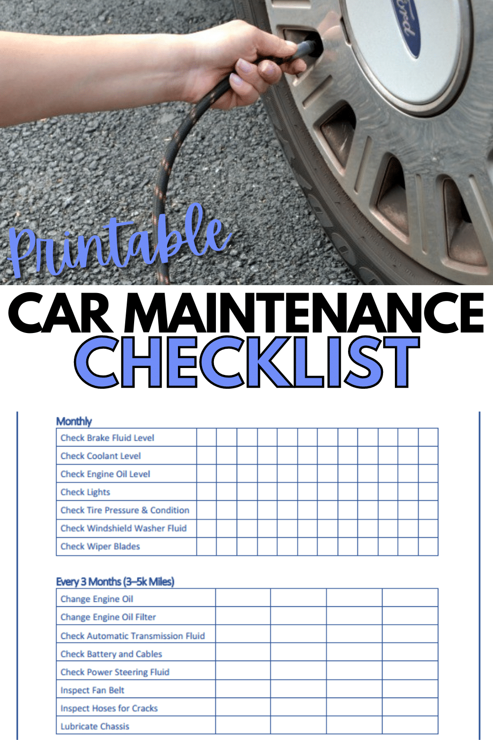 Free Printable Car Maintenance Checklist Free Printable Car Maintenance Checklist