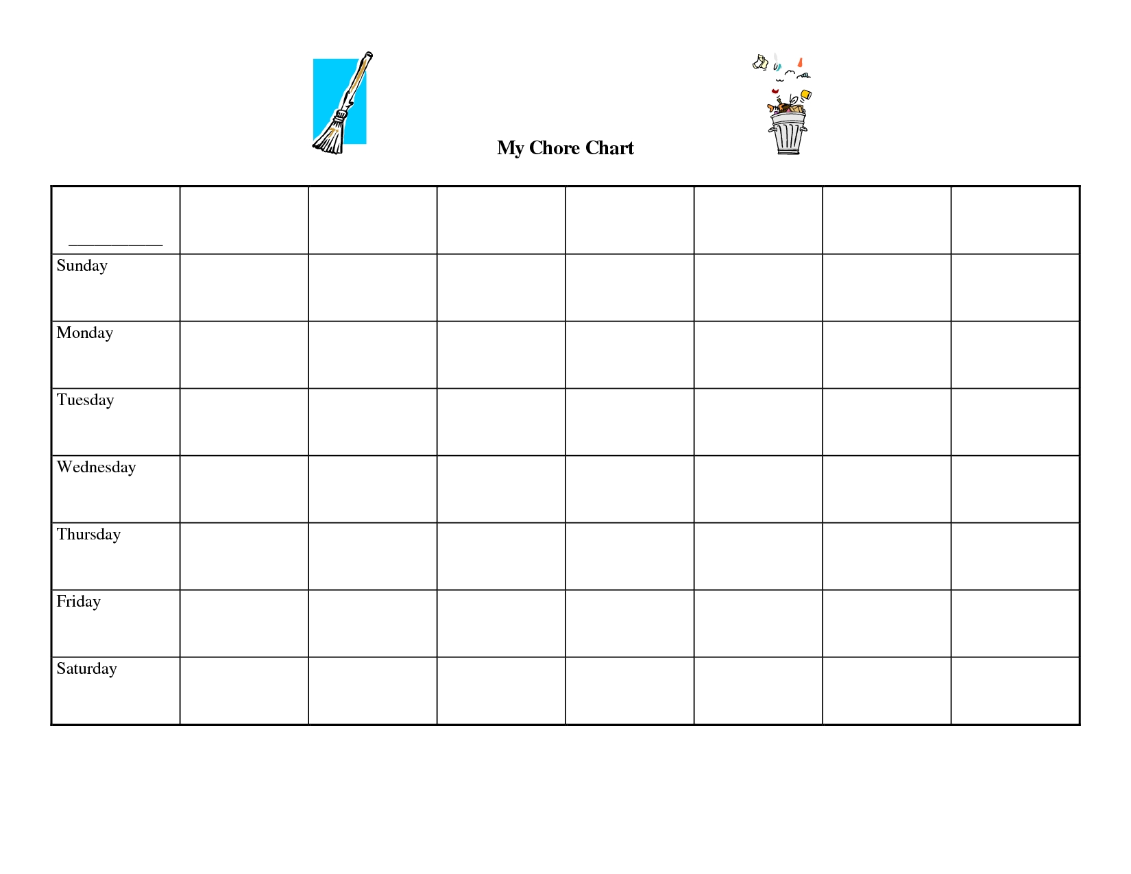 Free Printable Blank Data Chart