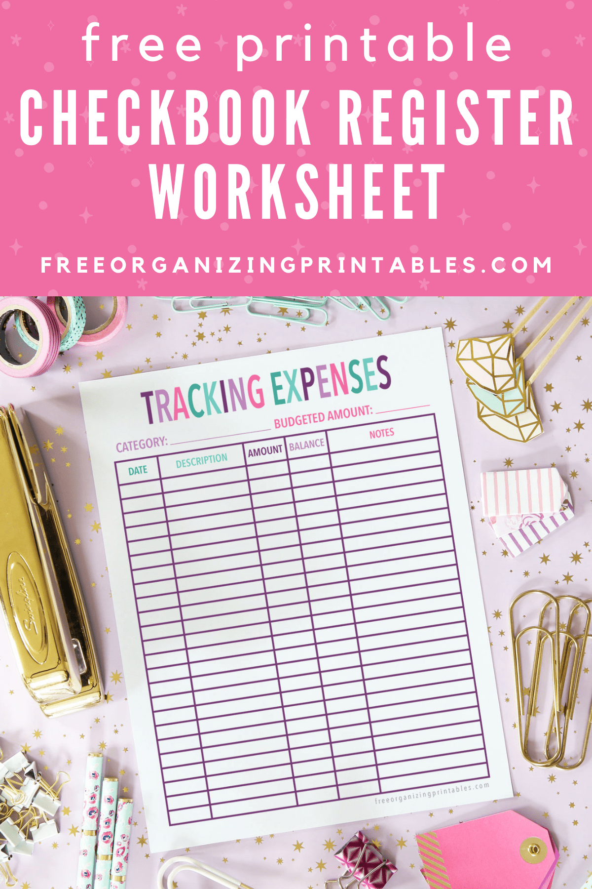 Checkbook Register Template Free Printable