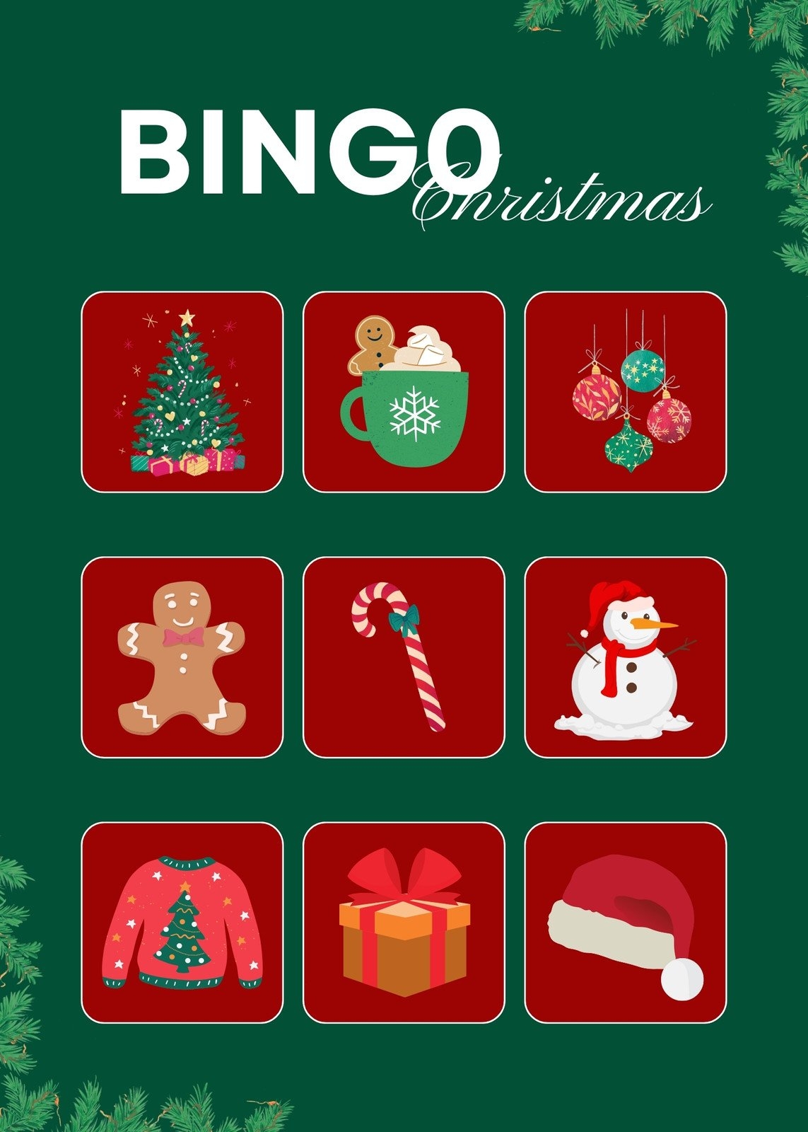 Free Printable Christmas Bingo Cards