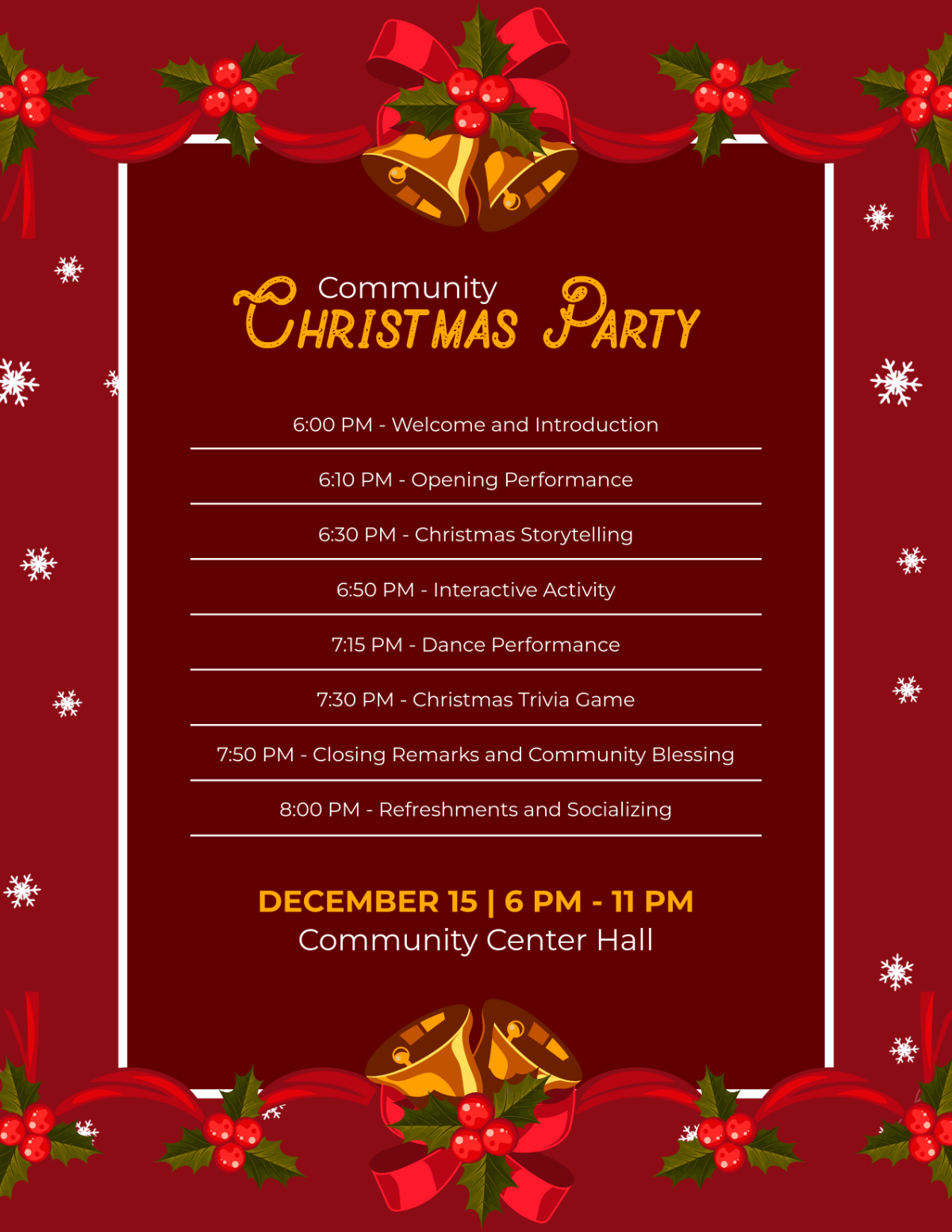Free Printable Christmas Program Template To Edit Online