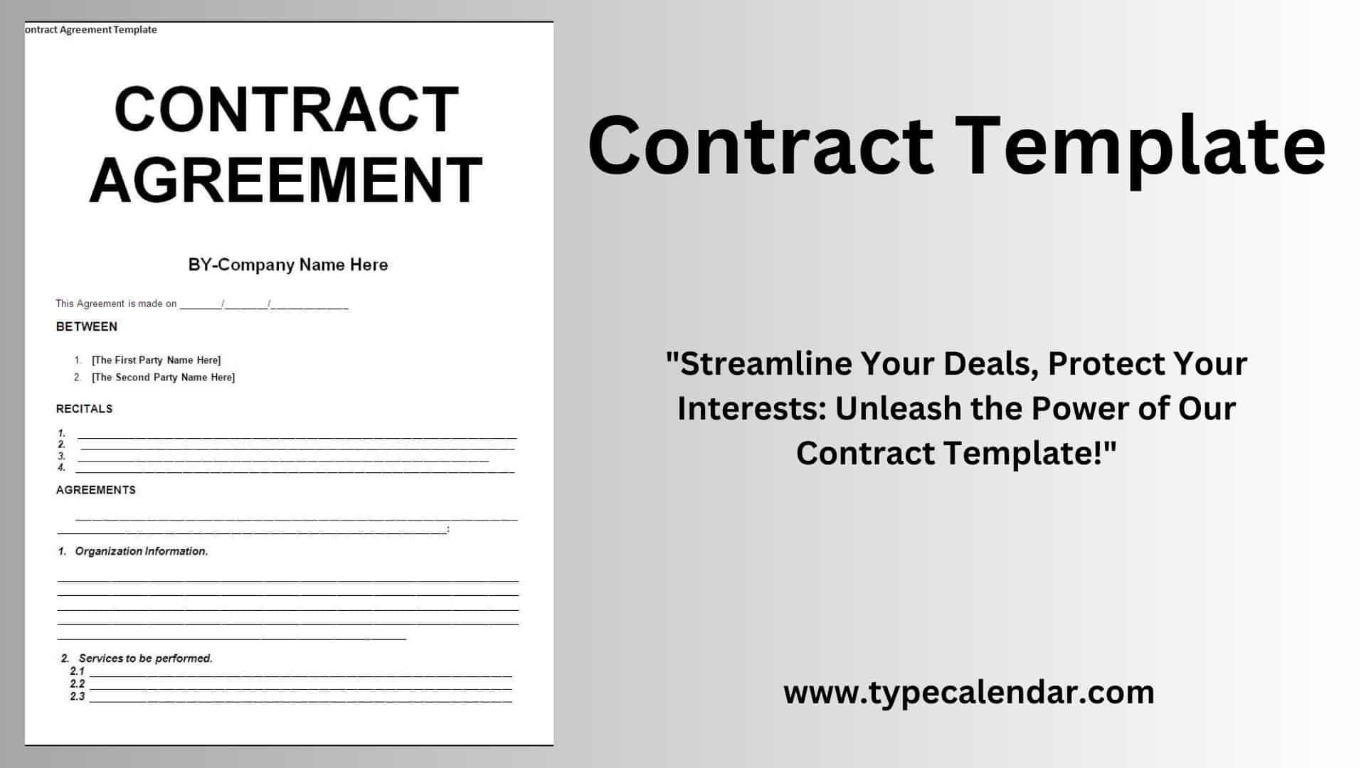 Free Printable Contract Templates Word PDF Services Employment