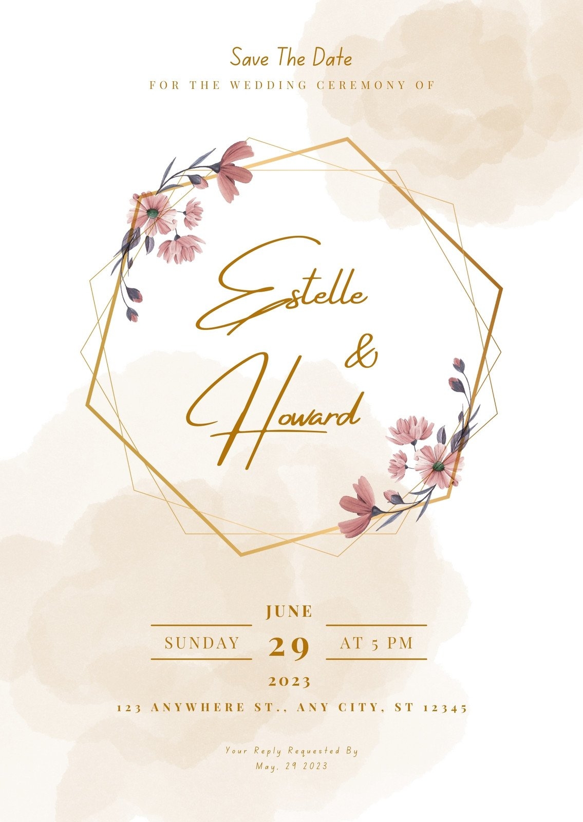 Retro Free Printable Wedding Invitation Templates