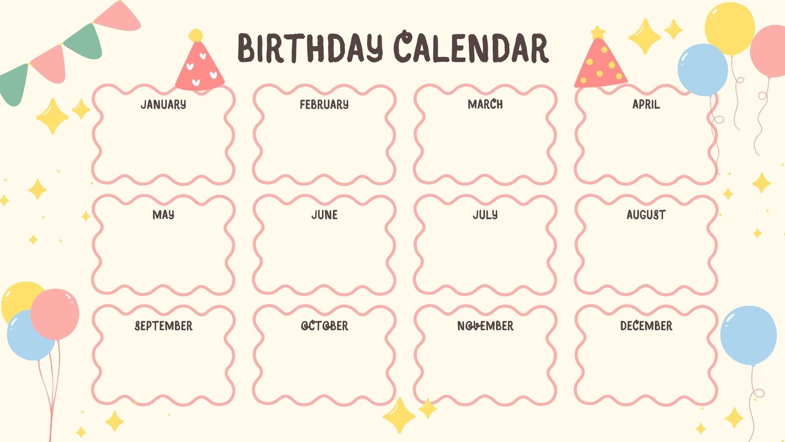 Printable Free Templates For Classroom Birthdays