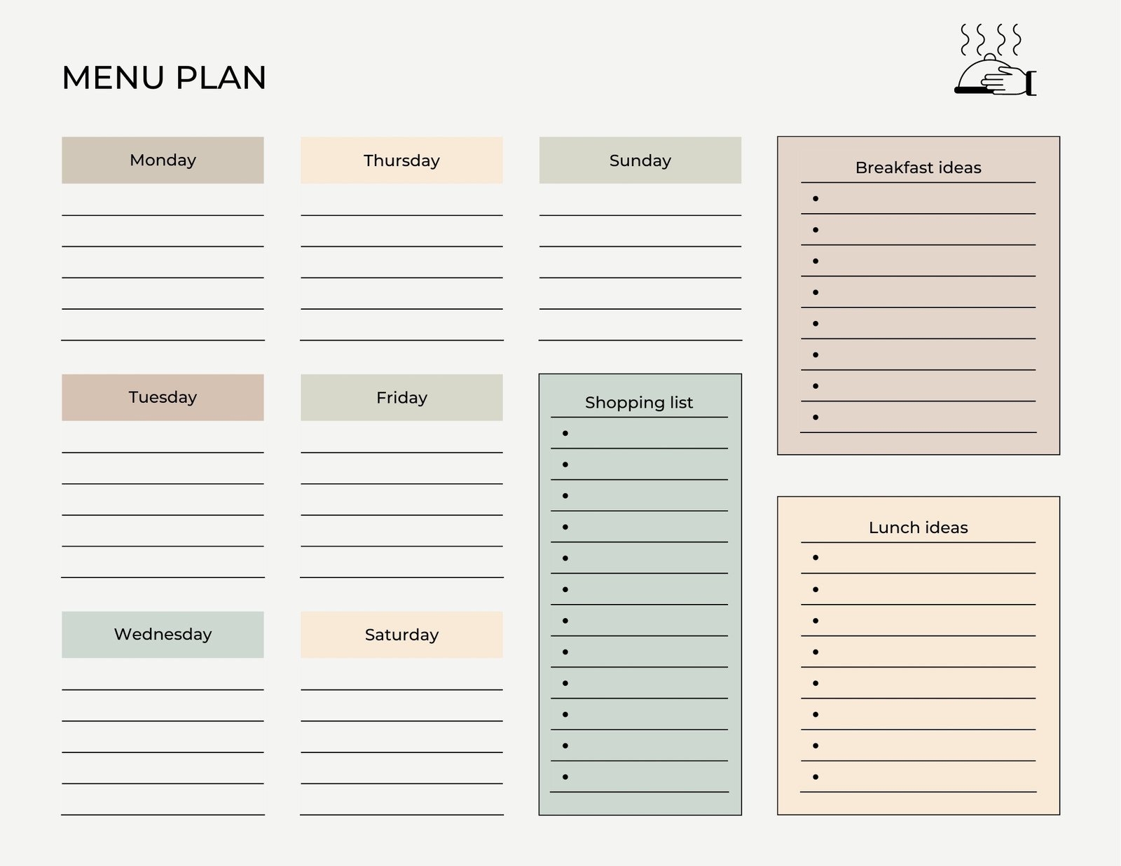 Free Printable Customizable Lunch Menu Templates Canva