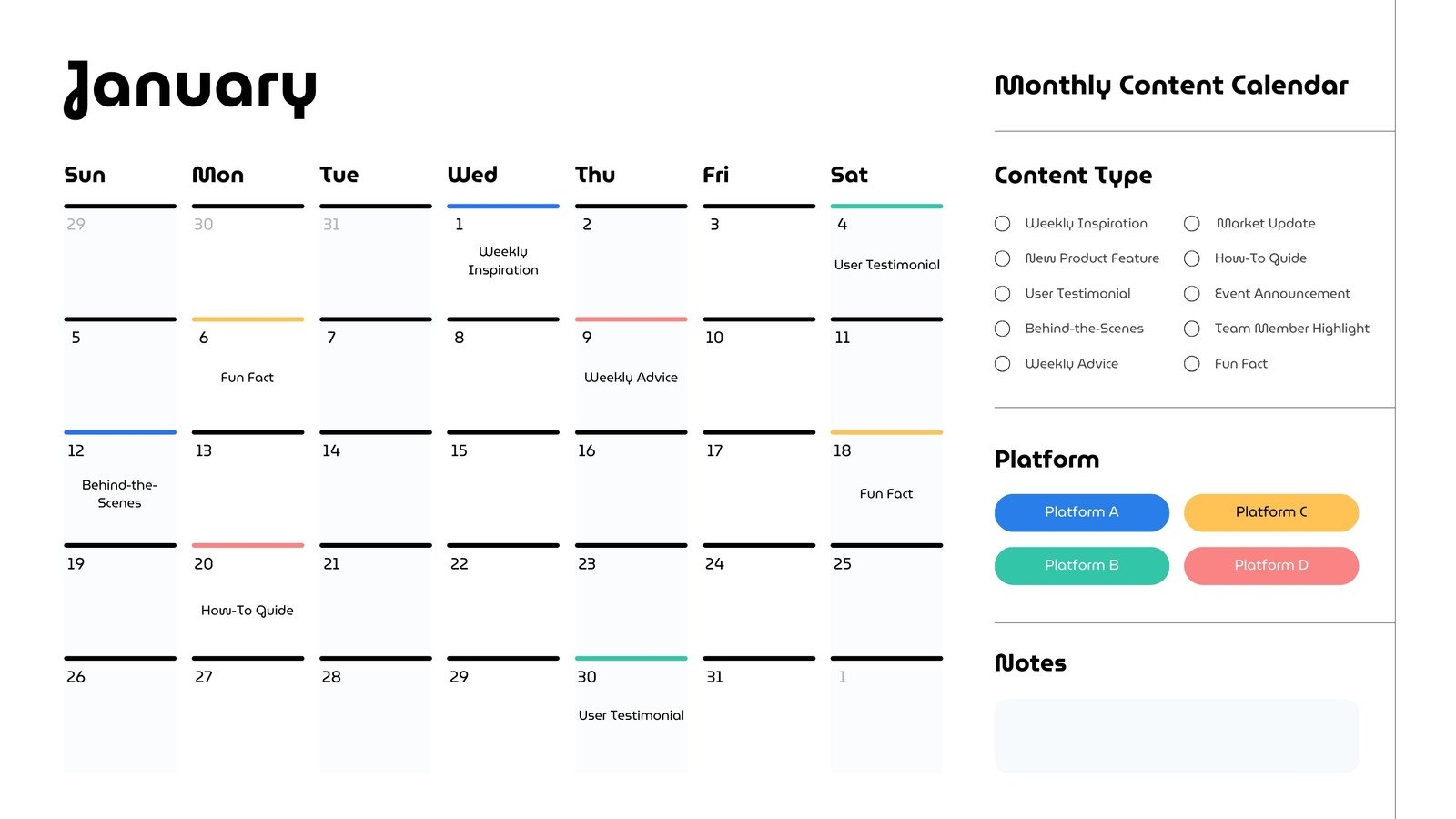 Free Printable Content Idea Template