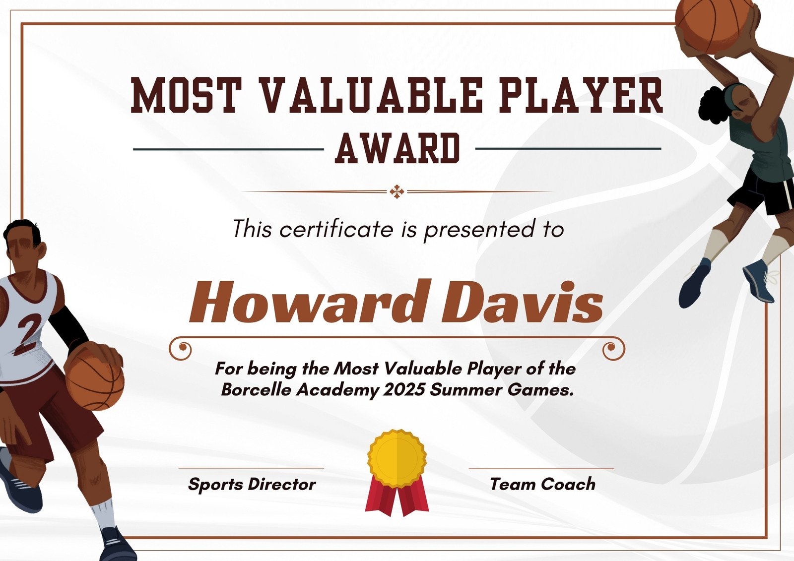 Free Printable Sports Award Templates