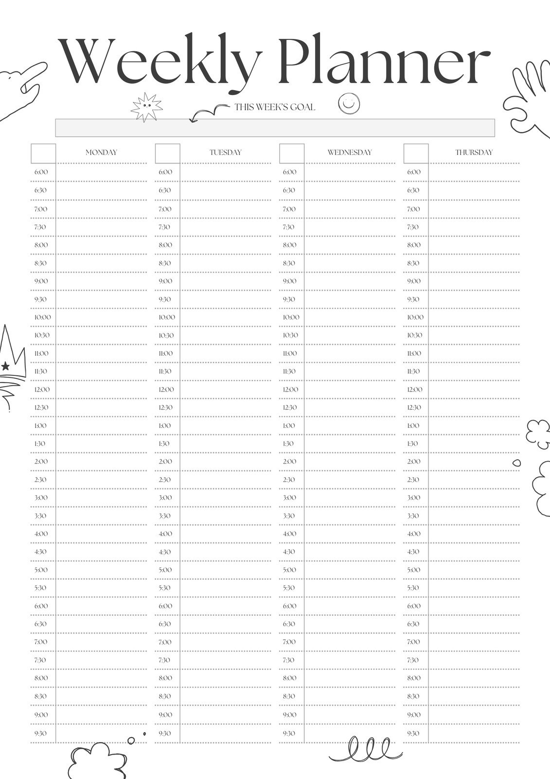 Free Printable Cute Blank Calendar