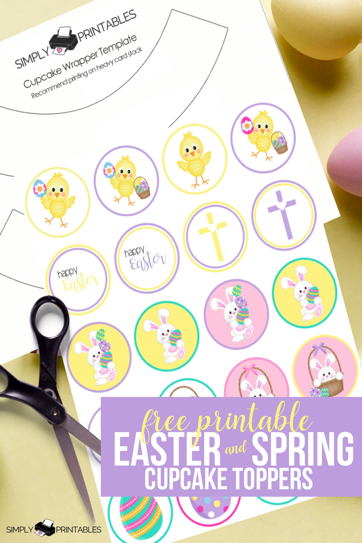 Free Printable Easter And Spring Cupcake Toppers Simply Love Printables
