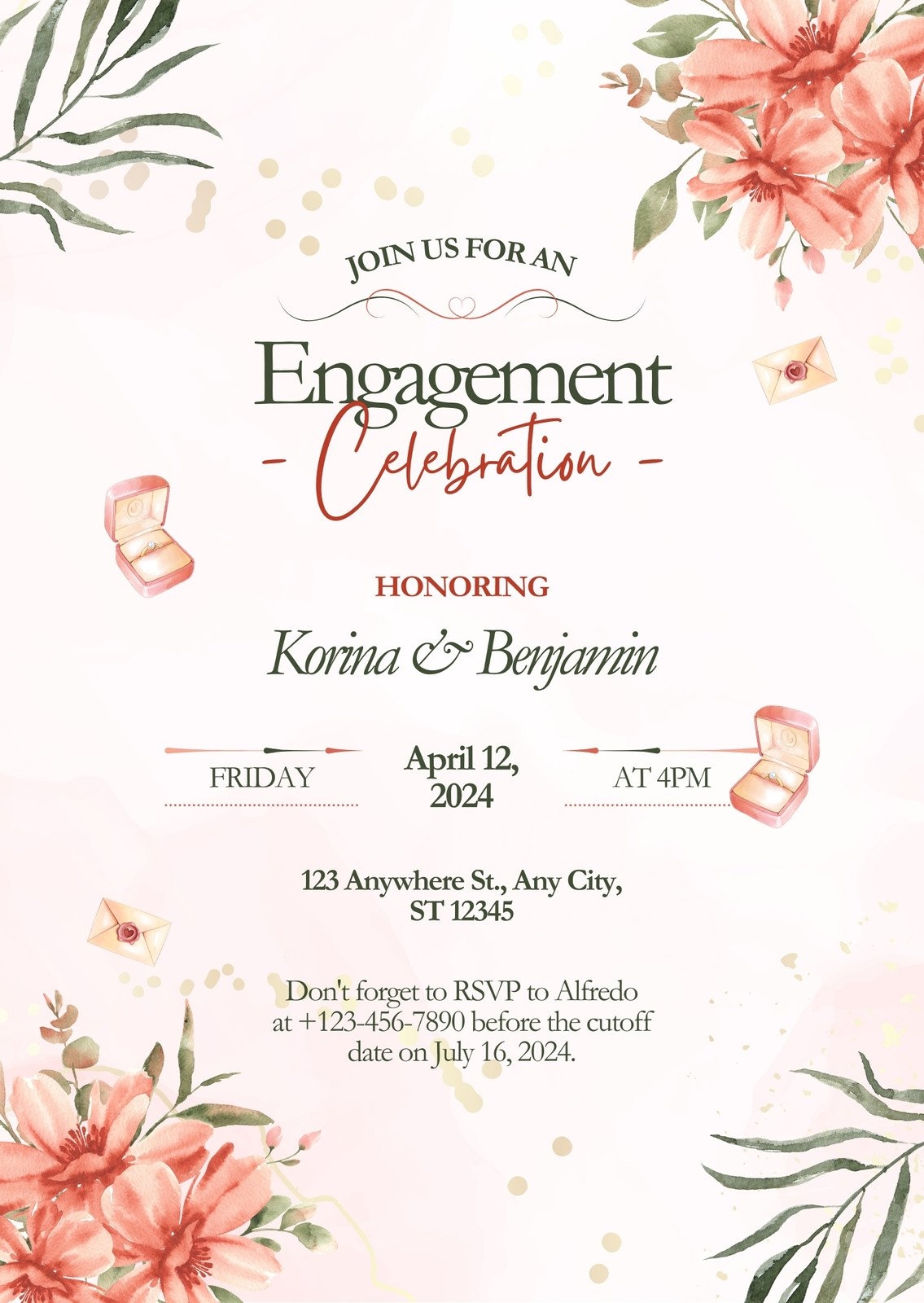 Free Printable Engagement Party Invitations Templates