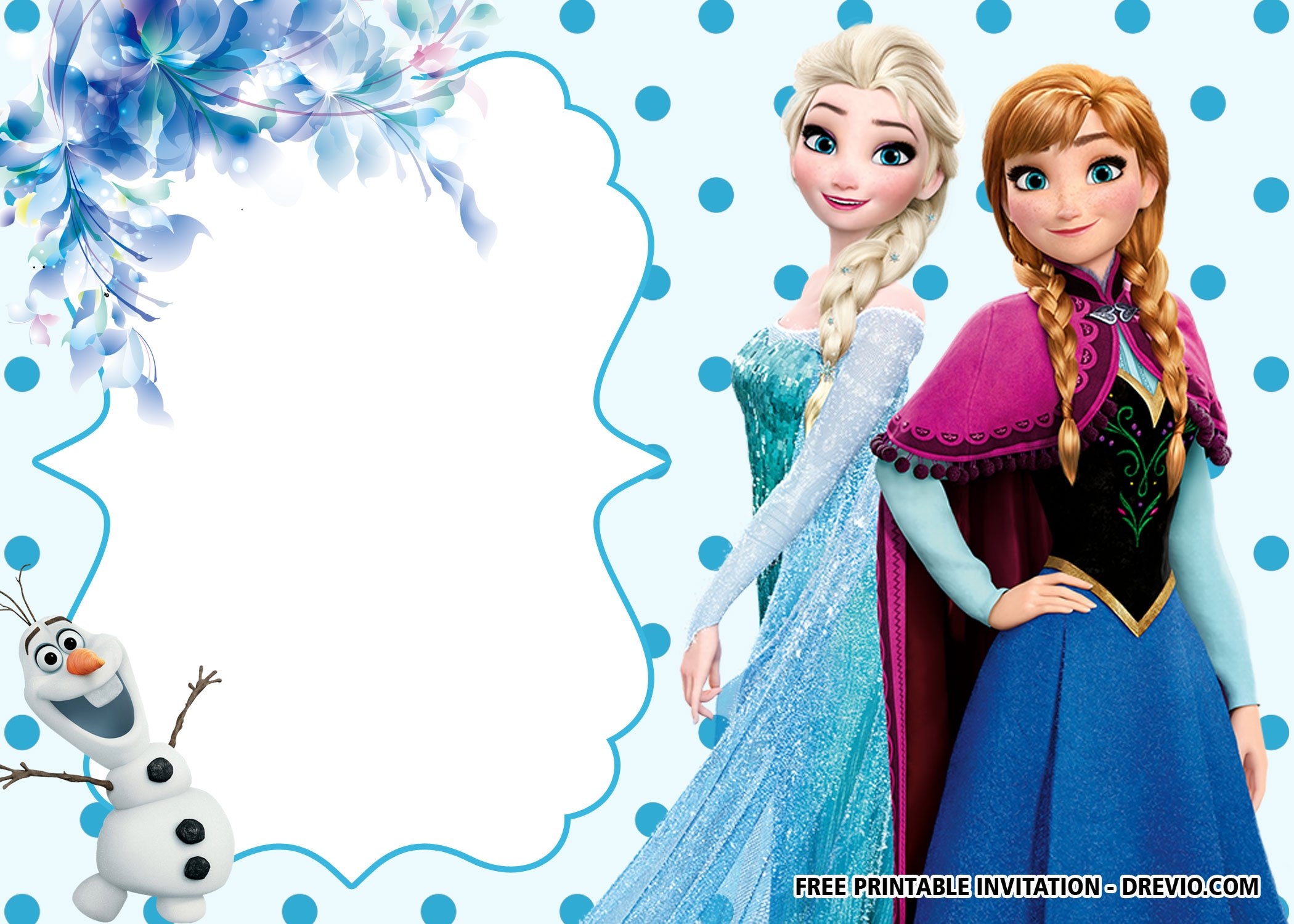 FREE Printable Frozen Anna And Elsa Invitation Templates Drevio Worksheets Library